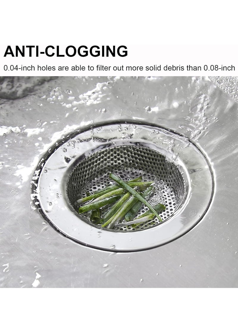 Premium Stainless Steel Kitchen Sink Strainer with Wide Rim 4.5" Diameter - Durable and practical design, comes in a pack of 2 to make it easy to strain foods and ingredients every time you cook - Image 3
