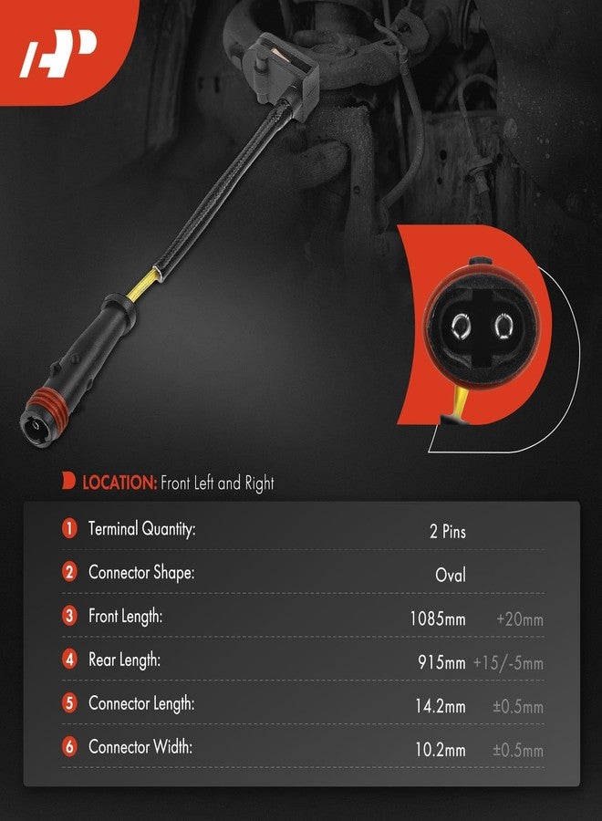 A-Premium Front Disc Brake Pad Wear Sensors Compatible with Mercedes-Benz Sprinter 2500/3500 2007-2009, Dodge Sprinter 2500/3500 2010-2017, Metris 2016-2018, 2-PC Set - Image 2