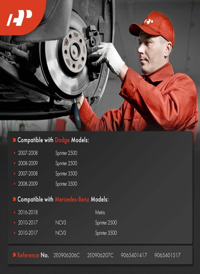 A-Premium Front Disc Brake Pad Wear Sensors Compatible with Mercedes-Benz Sprinter 2500/3500 2007-2009, Dodge Sprinter 2500/3500 2010-2017, Metris 2016-2018, 2-PC Set - Image 3