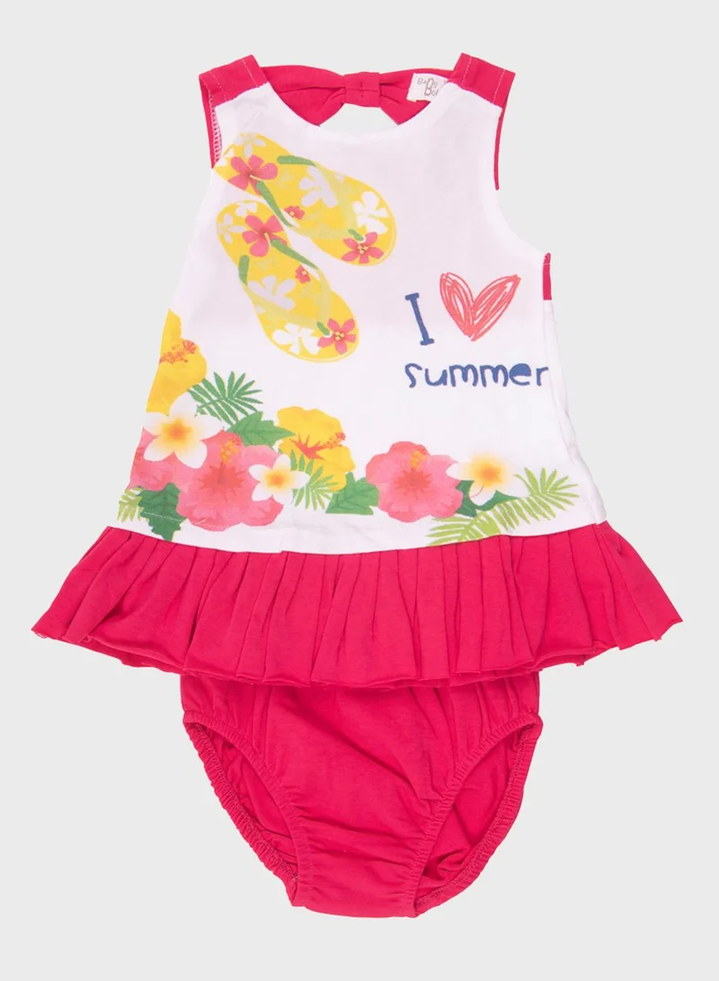 Babybol Infant Graphic Dress + Knicker Set