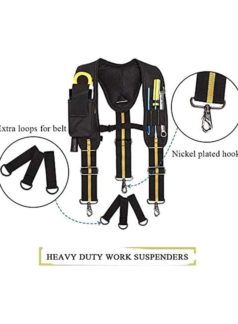 GGOOT Electrician Tool Suspenders - Y-Shape Tool Belt Suspender, Heavy Duty Tool Belts, Multi-Pockets Electrician Work Suspension Rig, Electrician Tool Belt Braces  - Image 5