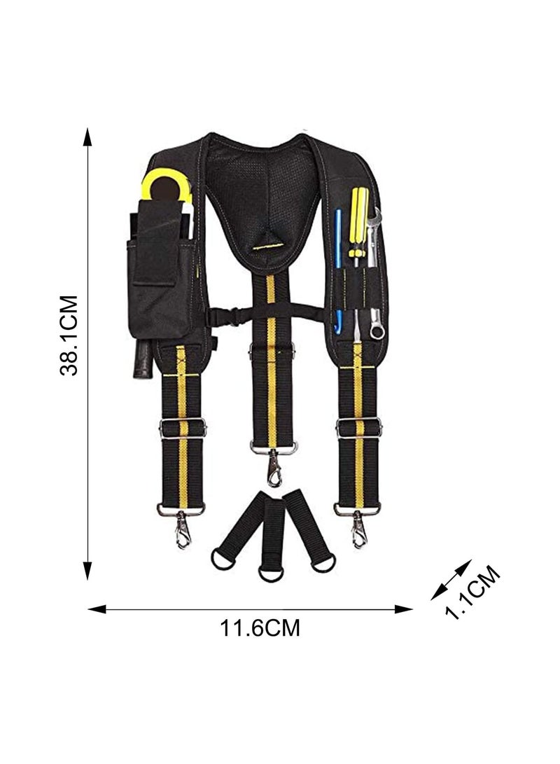 GGOOT Electrician Tool Suspenders - Y-Shape Tool Belt Suspender, Heavy Duty Tool Belts, Multi-Pockets Electrician Work Suspension Rig, Electrician Tool Belt Braces  - Image 2