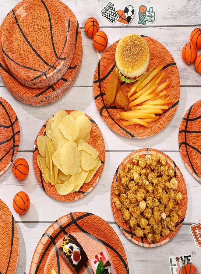 Aoriher 120 Pcs Baseball Basketball Soccer Football Party Favor Paper Plates Bundle and Dessert Plates Sports Themed Tableware for Birthday Favors - Image 4