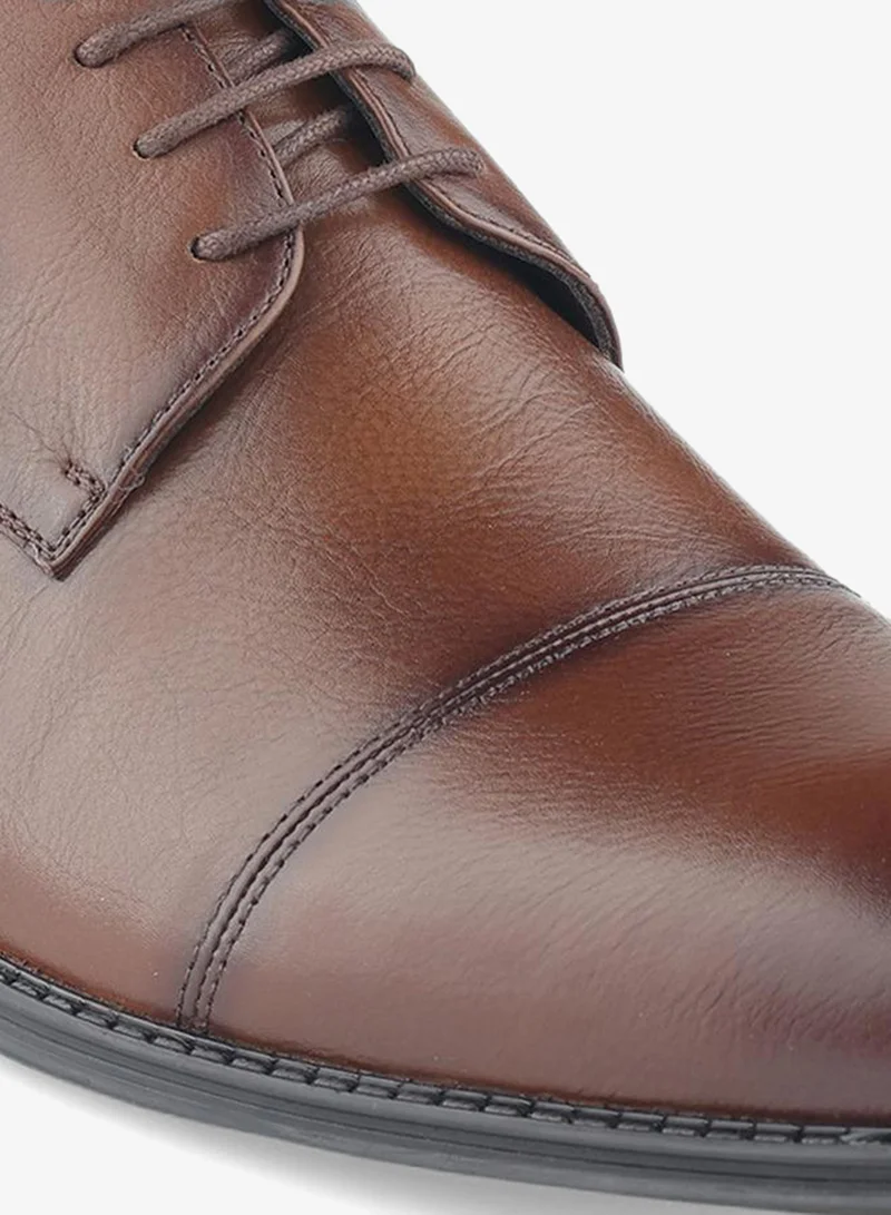 LBL by Shoexpress BROWN Men Lace-Up Leather Derby Shoes for Men | Best Price UAE