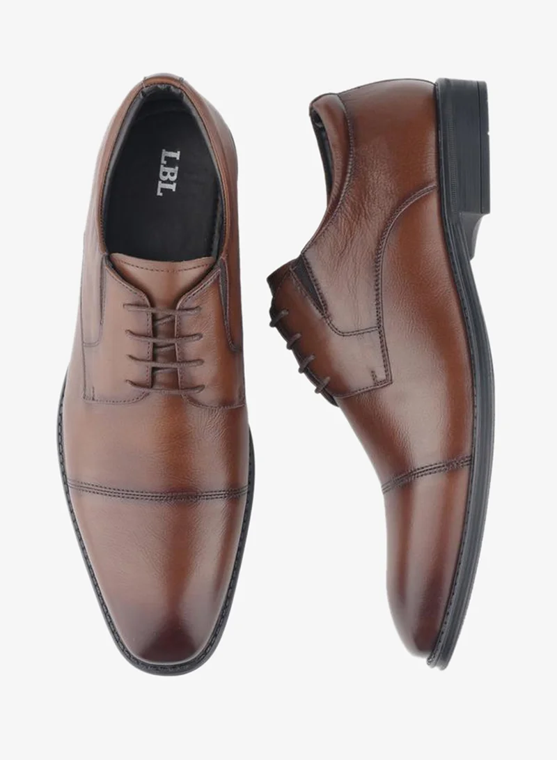 LBL by Shoexpress BROWN Men Lace-Up Leather Derby Shoes for Men | Best Price UAE