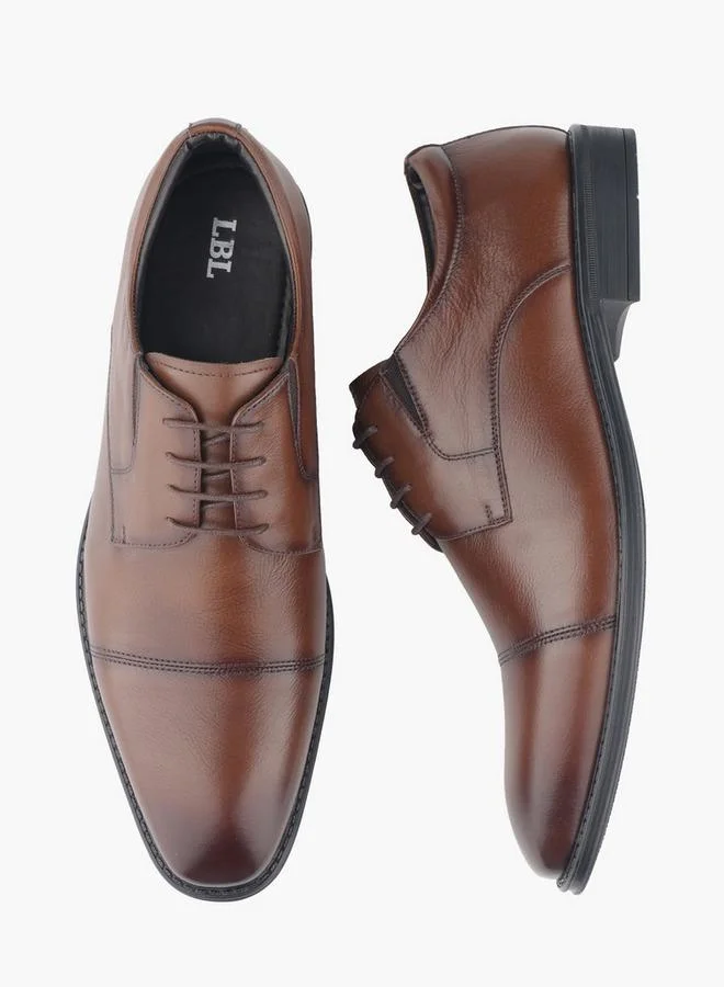 LBL by Shoexpress Men Lace-Up Leather Derby Shoes