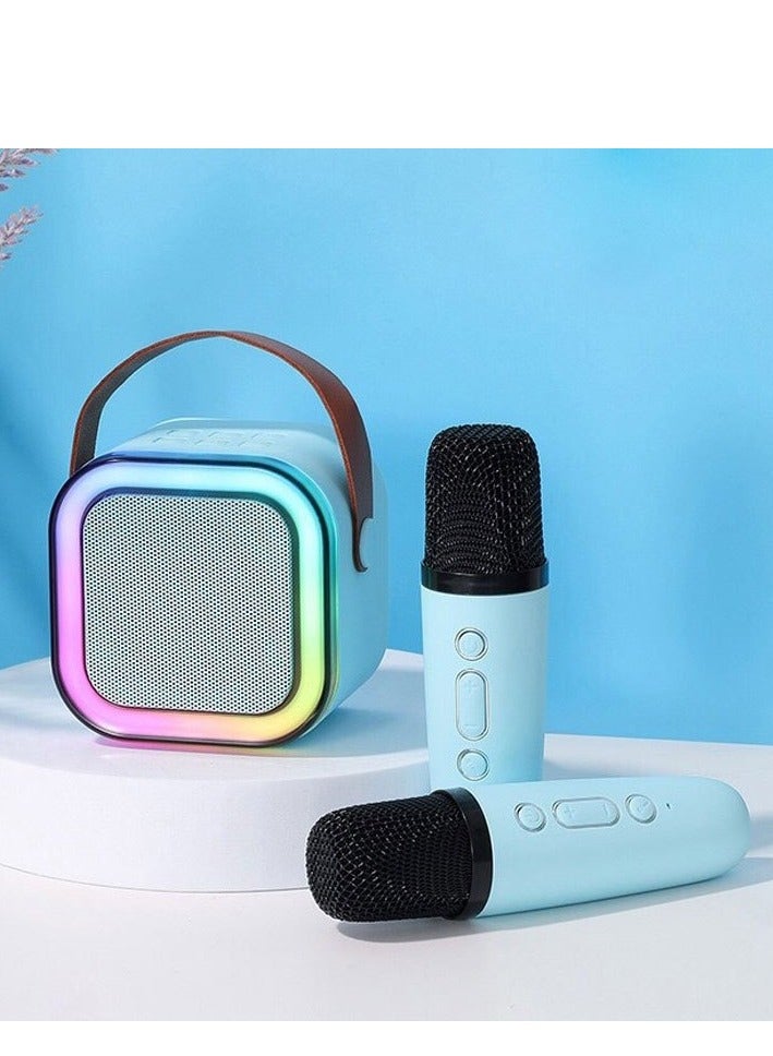 k12 Portable Bluetooth Karaoke Speaker with Wireless Microphones for Home Enjoyment Party pink - Image 2