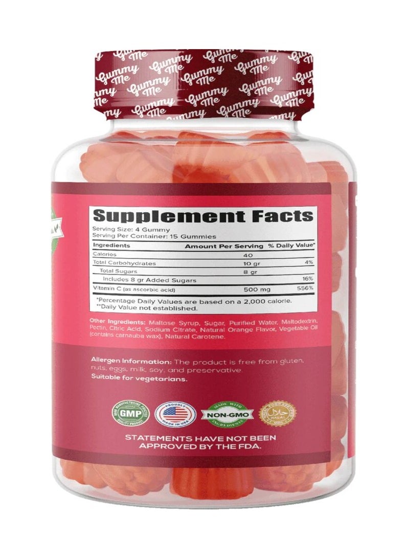 Gummy me Gummy Me, Vitamin C 500mg, Orange, 60 Gummies, 15 Servings  - Image 2