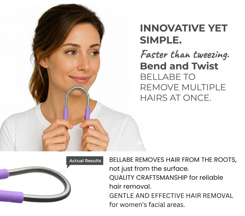 Bellabe Facial Hair Remover for Women, Made in USA, Spring Hair Remover for Face and Chin, Gentle Spring Facial Hair Remover Tool for Facial Hair Removal, Chin Hair Remover for Women Face - Image 3