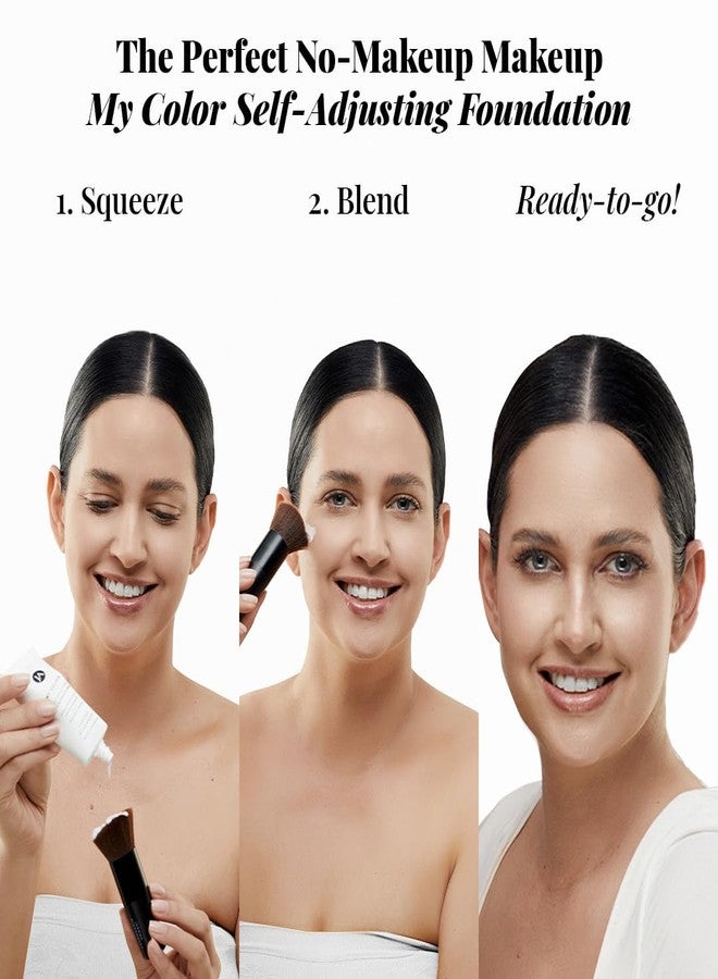 جيروم الكسندر كريم أساس جيروم ألكسندر ماي كولور ذاتي التكيف، مرطب وخفيف الوزن، غني بمكونات العناية بالبشرة، مع فرشاة كابوكي، متوسط، 1 أونصة - Image 3