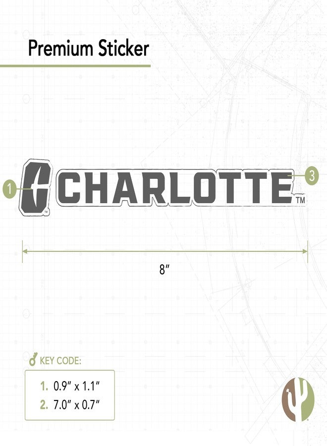 Desert Cactus University of North Carolina Charlotte Sticker UNCC Forty Niners 49ers Name Logo Vinyl Decal Laptop Water Bottle Car Scrapbook (8 Inch Sticker) - Image 2