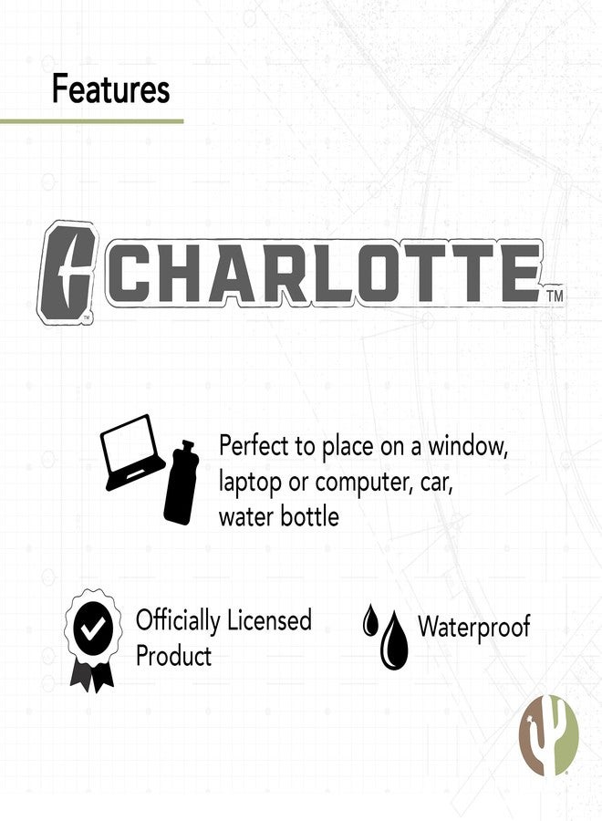 Desert Cactus University of North Carolina Charlotte Sticker UNCC Forty Niners 49ers Name Logo Vinyl Decal Laptop Water Bottle Car Scrapbook (8 Inch Sticker) - Image 4