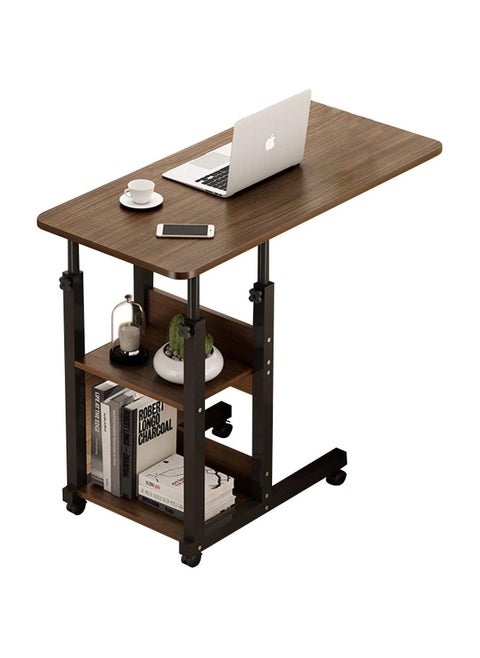 Adjustable Overbed Food Tray Table, Bedside Computer Desk with Wheels, Sofa Side End Laptop Table with Storage Sofa Woking Desk 60x40cm Portable Table