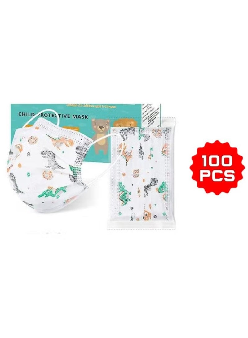 Bariq Pack Of 2 Bariq 50 pieces of white medical face masks for children with a design - Image 3