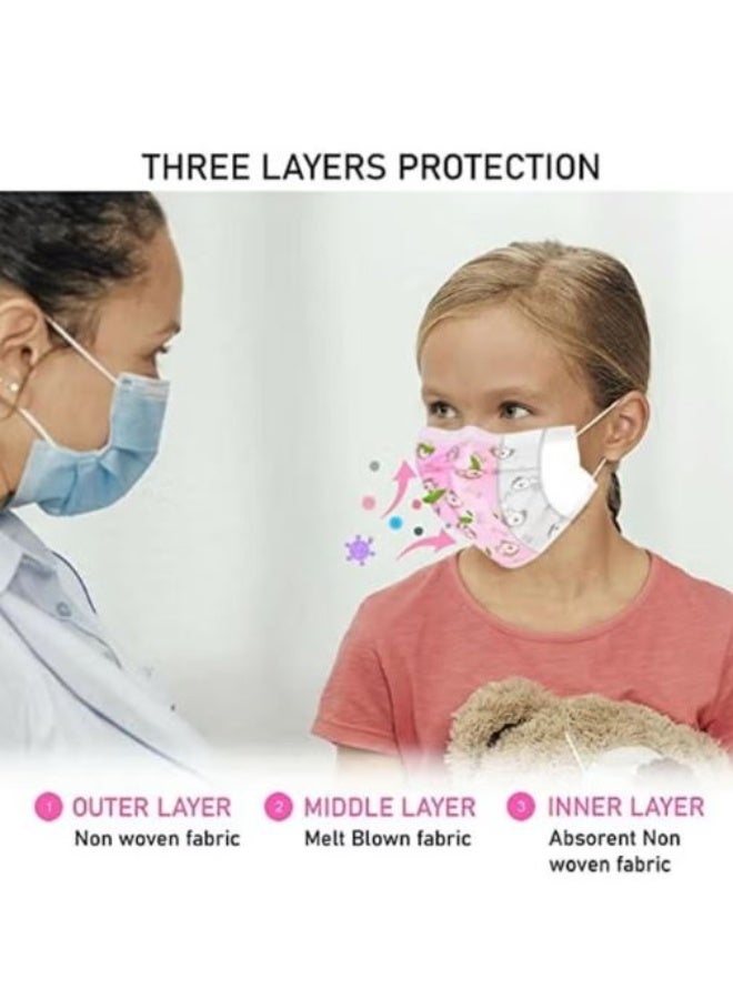 Bariq Pack Of 2 Bariq 50 pieces of white medical face masks for children with a design - Image 4