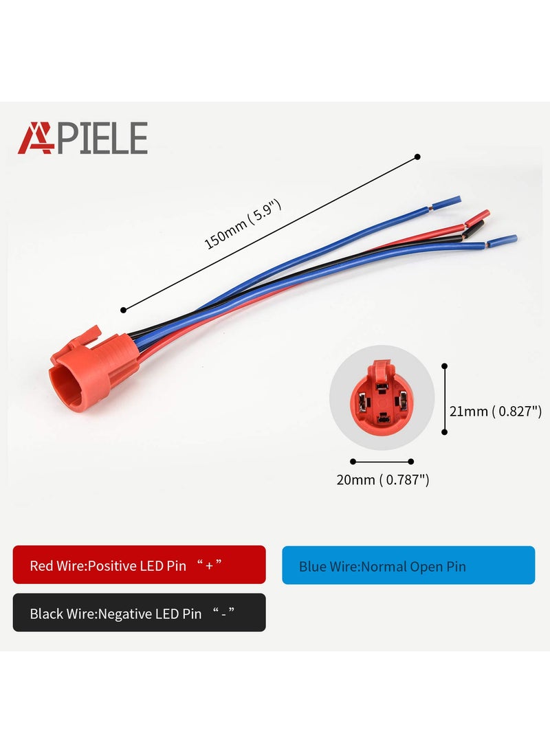 APIELE Push Start Ignition Switch, Off-(ON) Instant Engine Start Push Button Switch 19mm, 12V Waterproof Car Engine Push Button Switch with LED Light for Car(Blue LED)
