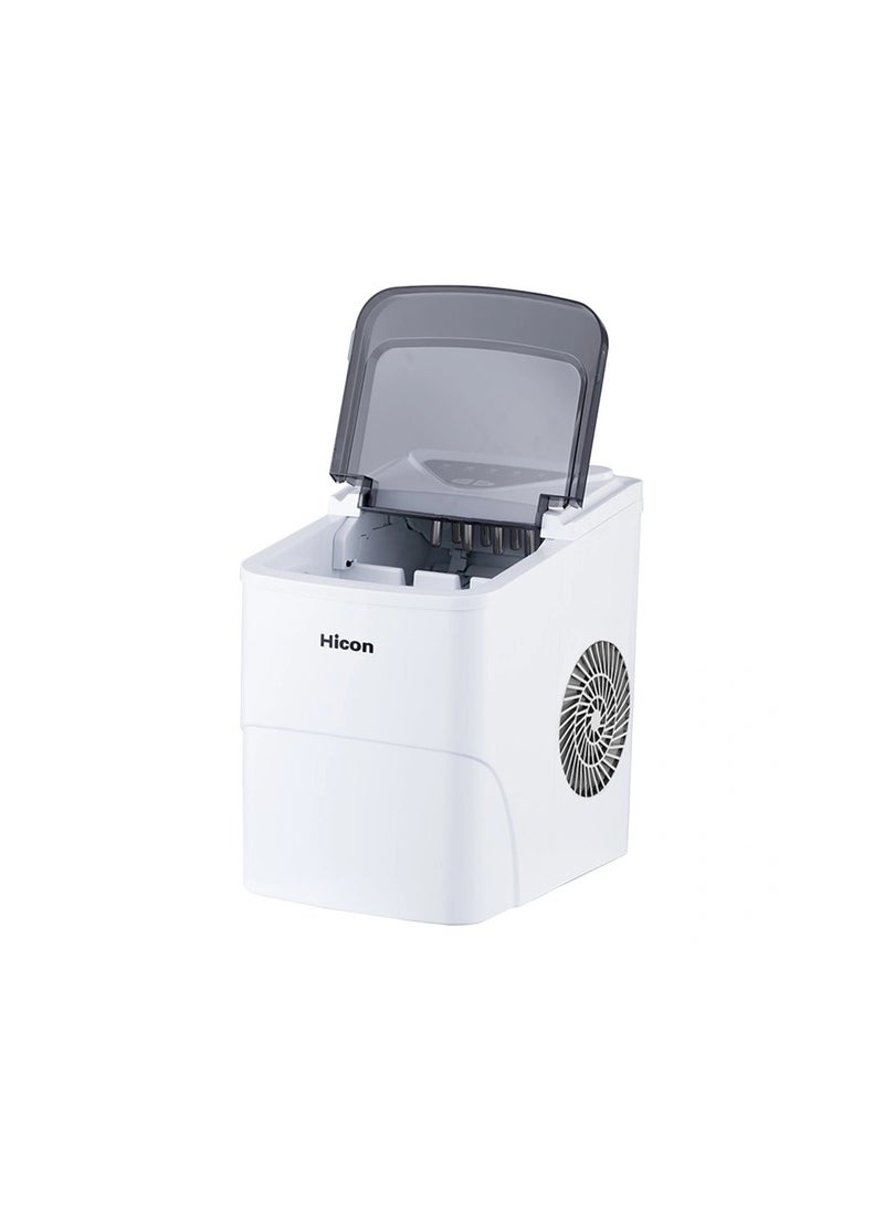 Hover over image to zoom in  Hicon HZB-16AL Smart Ice Maker Machine 2L Large Capacity Water Tank Adjustable Ice Cube Size Fast Ice Maker Quiet Operation Full Ice Sensor Ice Cube Maker 105W - White