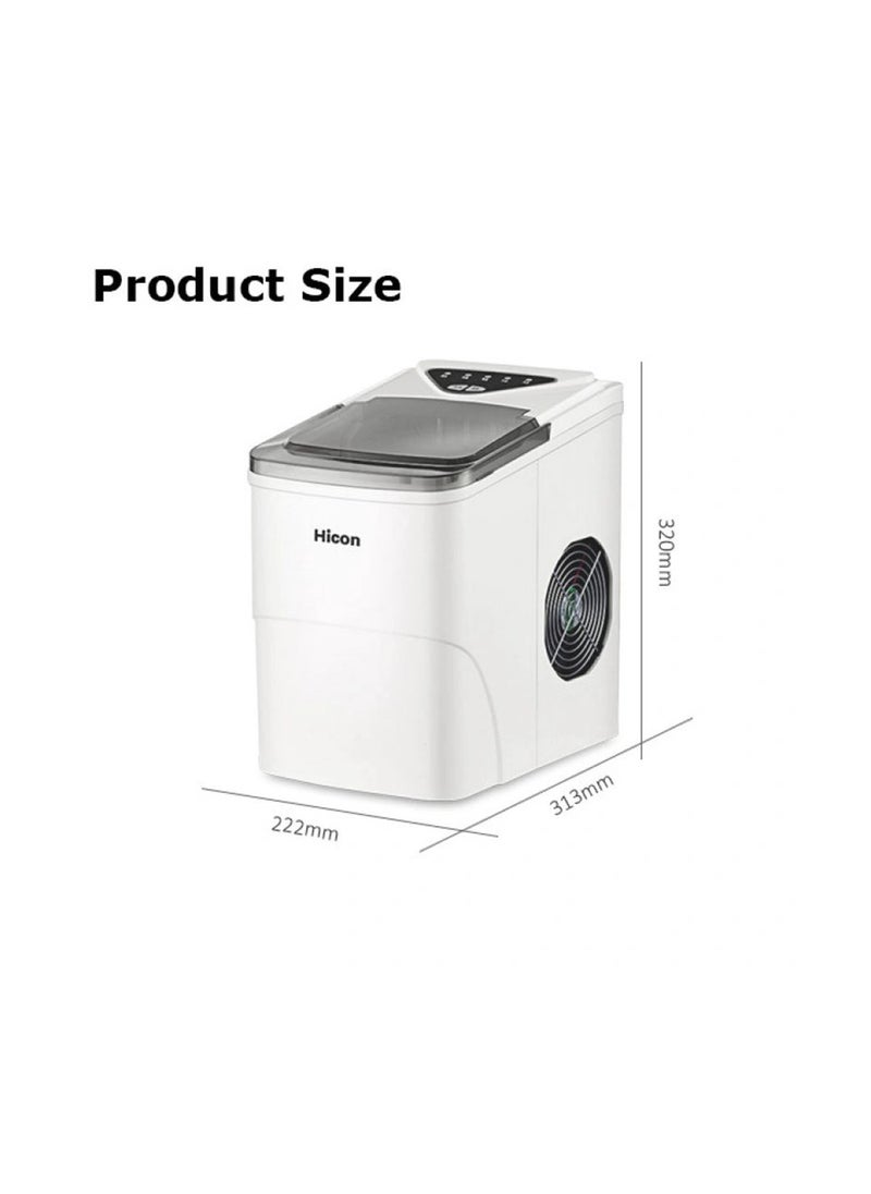 Hover over image to zoom in  Hicon HZB-16AL Smart Ice Maker Machine 2L Large Capacity Water Tank Adjustable Ice Cube Size Fast Ice Maker Quiet Operation Full Ice Sensor Ice Cube Maker 105W - White