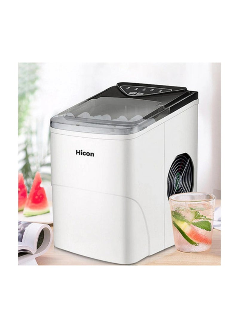Hover over image to zoom in  Hicon HZB-16AL Smart Ice Maker Machine 2L Large Capacity Water Tank Adjustable Ice Cube Size Fast Ice Maker Quiet Operation Full Ice Sensor Ice Cube Maker 105W - White