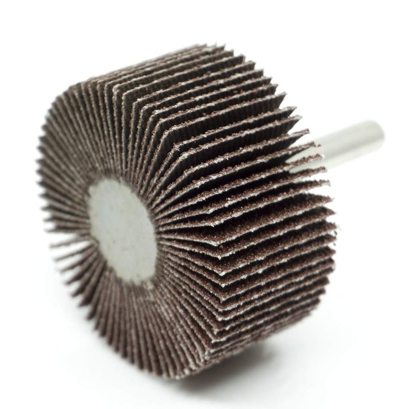 Benchmark Abrasives Aluminum Oxide 2 Inch Flap Wheel - 1â€ Length 1/4" Shank Mounted Sander for Deburring, Sanding, Grinding, Paint Removal - Polishing Wheel for Drill & Grinder (10 Pack) - 40 Grit - Image 3
