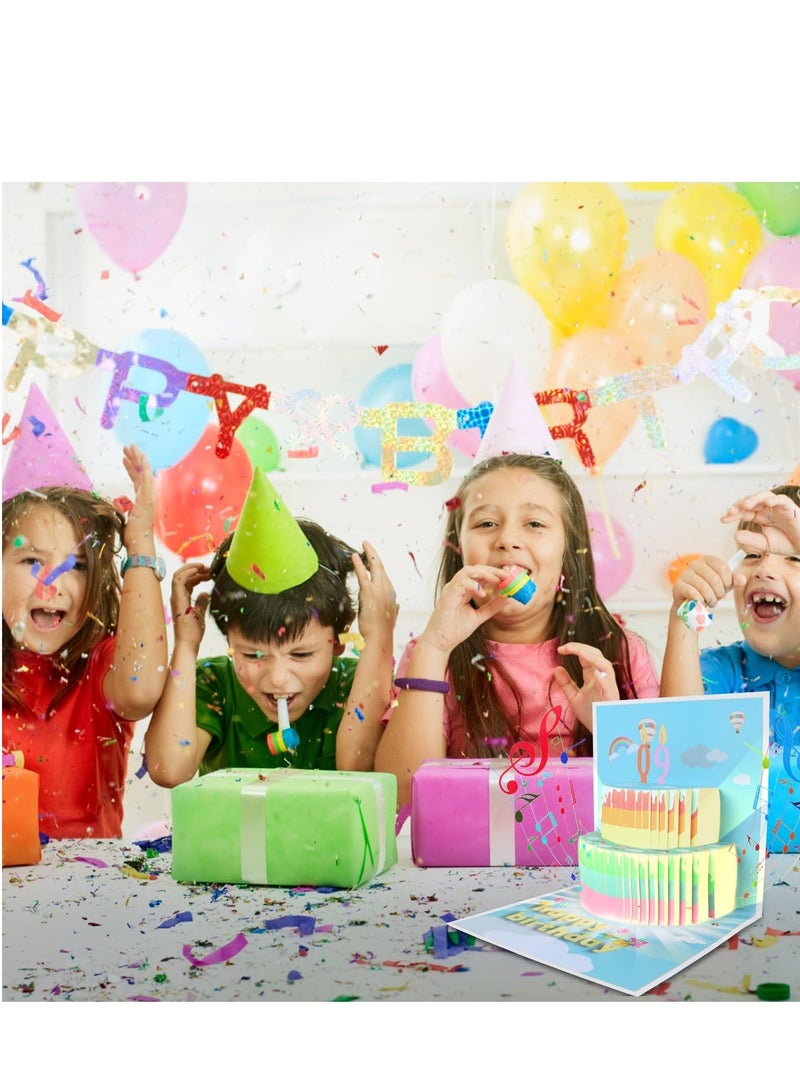 Musical Birthday Cards, 3D DIY Pop Up Light Happy Card, Card with Lights and Music, Gifts for Women Men Mom Kids Exploding Singing Popup Cards - Image 4