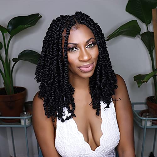 BOHOBABE Pre-twisted Passion Twist Crochet Hair 14 Inch Short Pre-looped Crochet Passion Twist Braiding Hair 8 Packs (T118) - Image 1