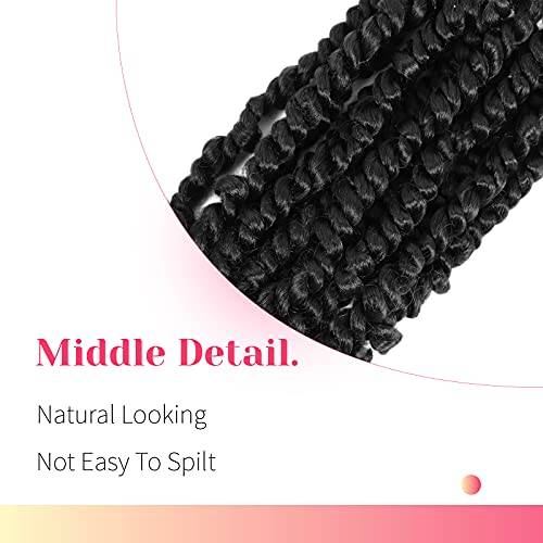 BOHOBABE Pre-twisted Passion Twist Crochet Hair 14 Inch Short Pre-looped Crochet Passion Twist Braiding Hair 8 Packs (T118) - Image 5