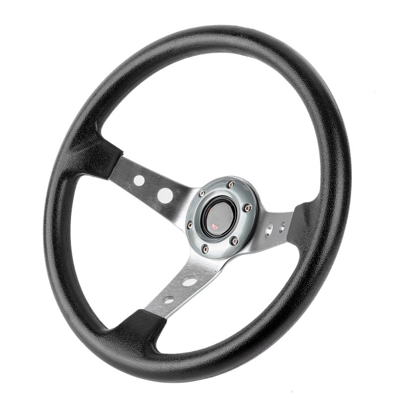 MOMO Universal Steering Wheel High-Quality PU Leather Comfortable Grip - Lightweight Aluminum Racing Wheel for Sport Cars - Stylish Silver Upgrade for Car Enthusiasts - Image 4