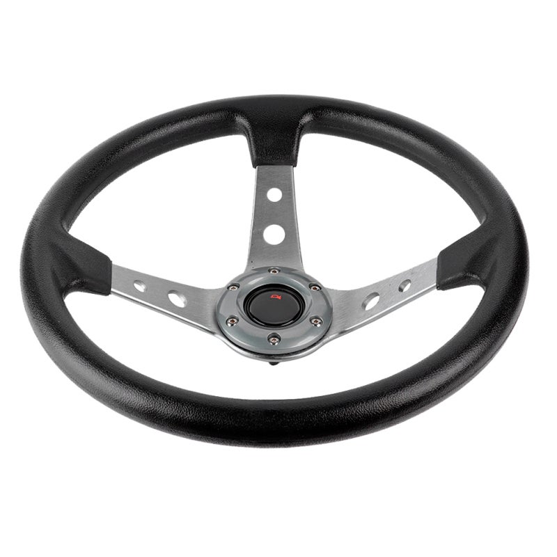 MOMO Universal Steering Wheel High-Quality PU Leather Comfortable Grip - Lightweight Aluminum Racing Wheel for Sport Cars - Stylish Silver Upgrade for Car Enthusiasts - Image 3