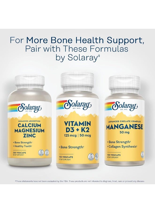 SOLARAY Vitamin D3 + K2, D & K Vitamins for Calcium Absorption and Support for Healthy Cardiovascular System & Arteries, Non-GMO & No Soy (120 Servings, 120 VegCaps)