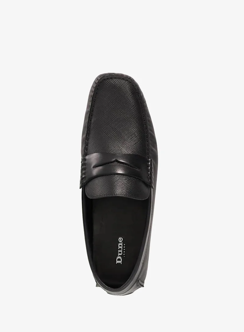 Dune London Black BRAVERRY Textured Formal Loafers for Men | Best Price UAE