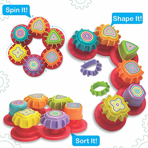 Toymate Spinning Joy - A Shape ‘N’ Spin Gear Sorter. A Developmental Activity Toy for Kids Ages 2-4+. Toddlers Sortering Game with Multiple Colors and Shapes. - Image 3