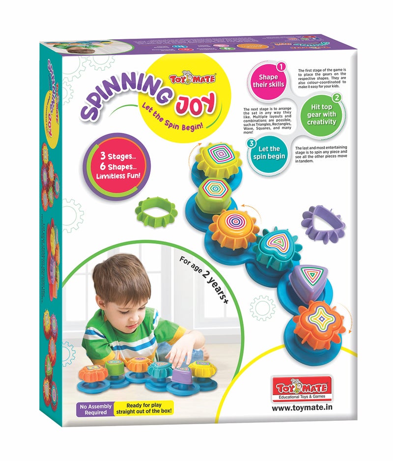 Toymate Spinning Joy - A Shape ‘N’ Spin Gear Sorter. A Developmental Activity Toy for Kids Ages 2-4+. Toddlers Sortering Game with Multiple Colors and Shapes. - Image 1