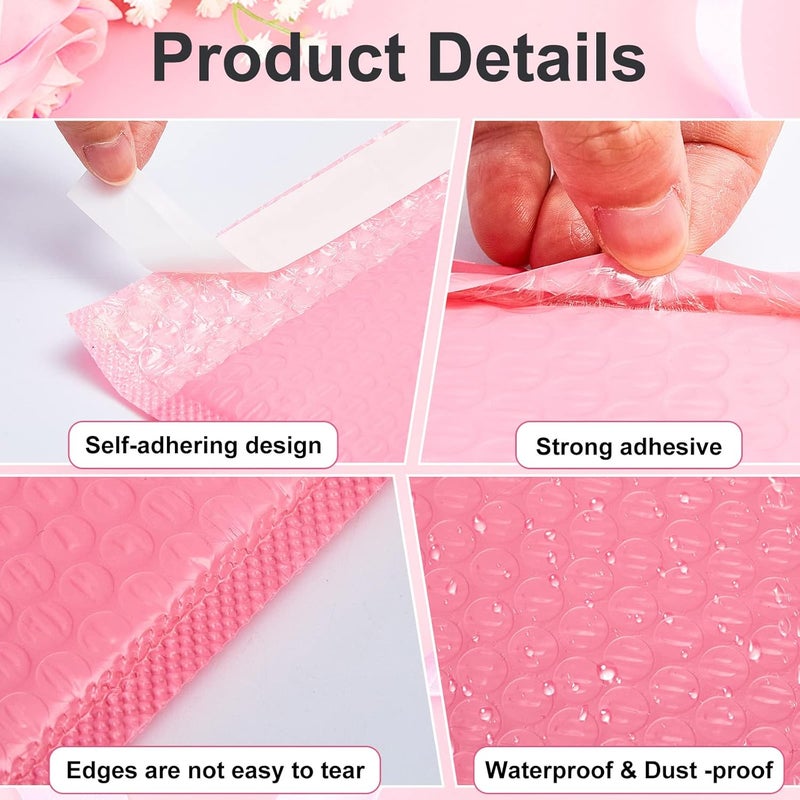 Henoyso 30 Pcs Extra Large Bubble Mailers 14 x 19 Inches Resealable Padded Envelopes Waterproof Shipping Bags Poly Padded Mailers Bulk for Mailing Packaging Small Business(Pink) - Image 3