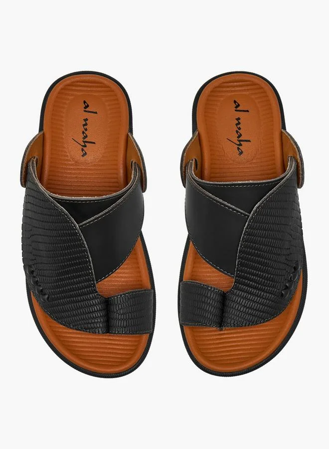 Al Waha Boys Leather Toe Loop Detail Arabic Sandals