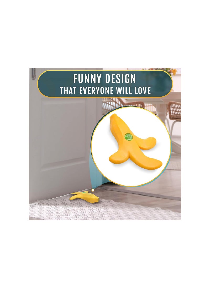 Funny Banana Door Draft Stopper Wedge, Cute Rubber Door Stopper, Novelty Fruit-Shaped Door Wedge for Home, Office, or Hotel Use, Ideal for Keeping Doors Open or Closed.  - Image 2
