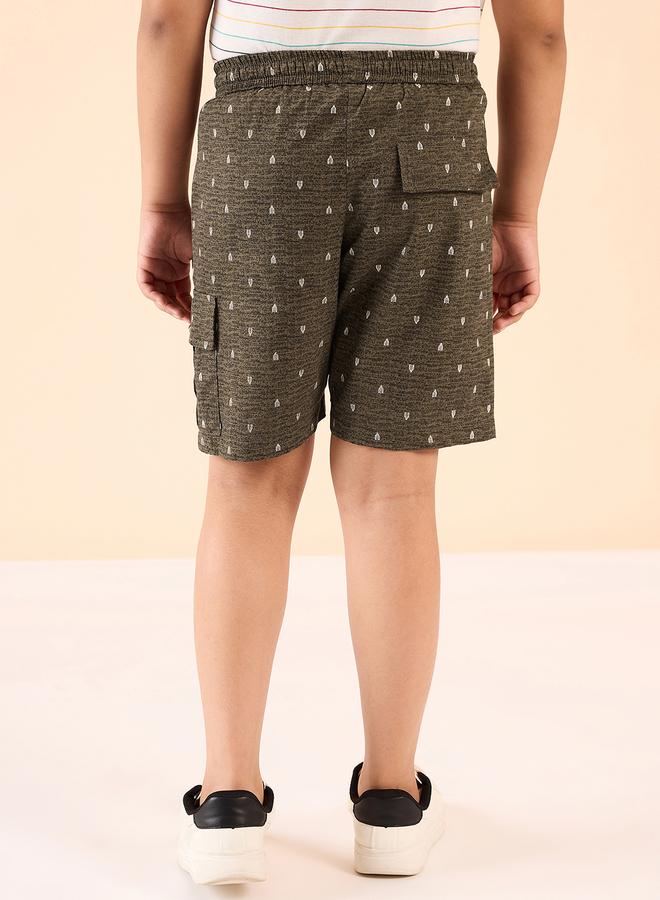 Stylo Bug Boys Brown Cotton Abstract Print Shorts - Image 3