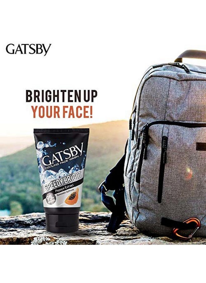 GATSBY Cooling Face Wash - Clear Whitening, Contains Papaya & Yam Bean Extracts, Removes Dullness, Speedy Bright, 100Gm  - Image 5