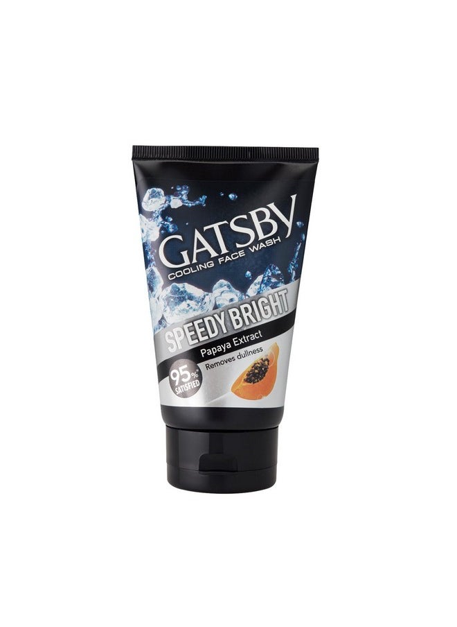 GATSBY Cooling Face Wash - Clear Whitening, Contains Papaya & Yam Bean Extracts, Removes Dullness, Speedy Bright, 100Gm  - Image 1