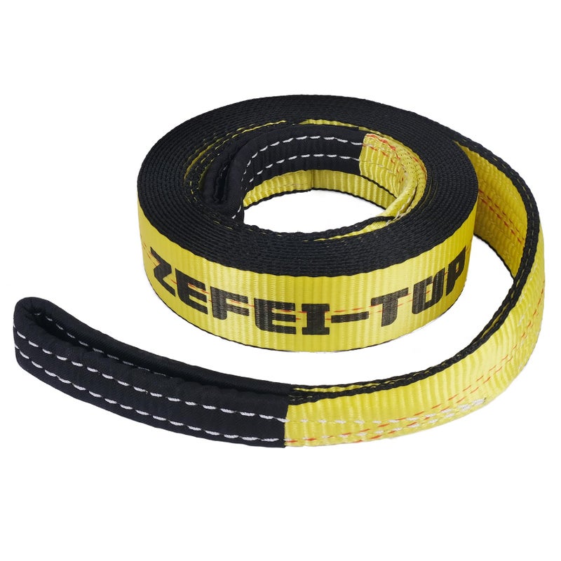Generic ZEFEI-TOP Recovery Tow Strap, 2" x 20 Ft - 20,000 lbs Break Strength Tree Saver Straps, Heavy Duty Towing Rope with Reinforced Loops for Emergency Towing Vehicles,Boats,Jet Ski,4x4 Off Road Tow Truck - Image 2
