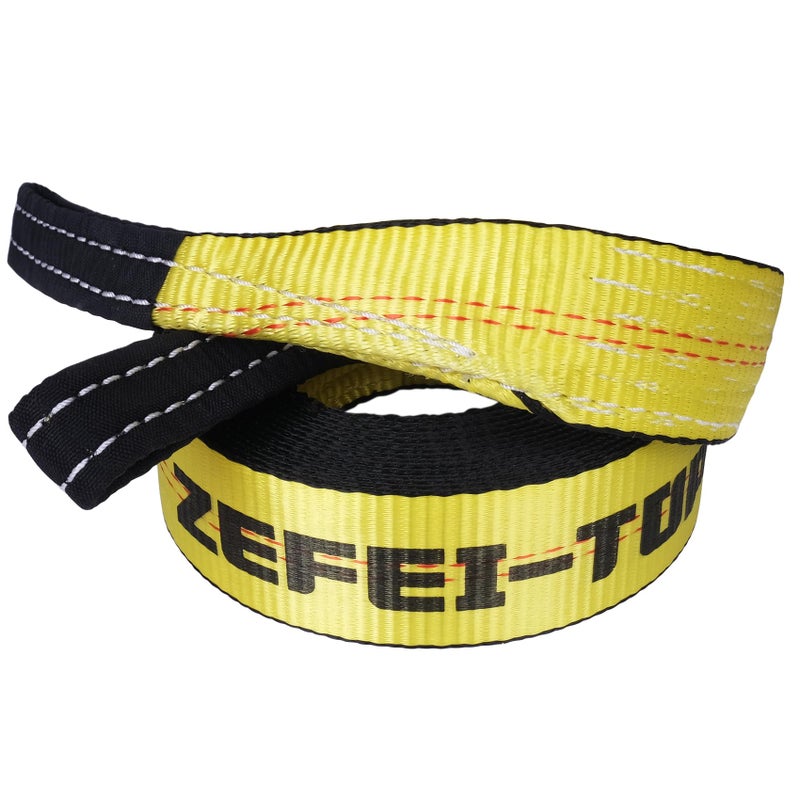 Generic ZEFEI-TOP Recovery Tow Strap, 2" x 20 Ft - 20,000 lbs Break Strength Tree Saver Straps, Heavy Duty Towing Rope with Reinforced Loops for Emergency Towing Vehicles,Boats,Jet Ski,4x4 Off Road Tow Truck - Image 1