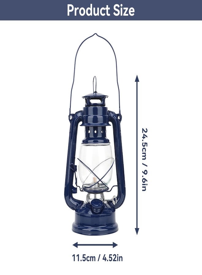 فانوس يعمل بالزيت، فانوس إعصار، مصباح زيت، فانوس معلق خارجي، فانوس مزارع، فانوس إعصار عتيق، فانوس داخلي وخارجي للتعليق أو وضعه على الطاولة (أزرق) - Image 2
