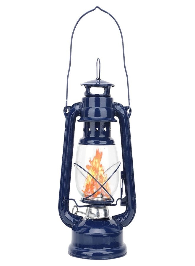فانوس يعمل بالزيت، فانوس إعصار، مصباح زيت، فانوس معلق خارجي، فانوس مزارع، فانوس إعصار عتيق، فانوس داخلي وخارجي للتعليق أو وضعه على الطاولة (أزرق) - Image 1