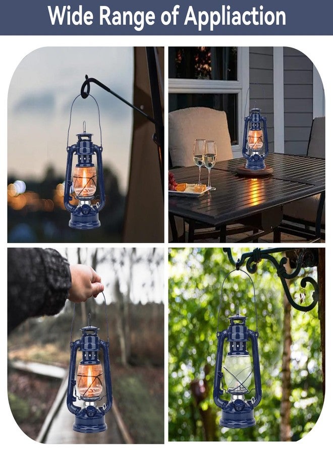 فانوس يعمل بالزيت، فانوس إعصار، مصباح زيت، فانوس معلق خارجي، فانوس مزارع، فانوس إعصار عتيق، فانوس داخلي وخارجي للتعليق أو وضعه على الطاولة (أزرق) - Image 5