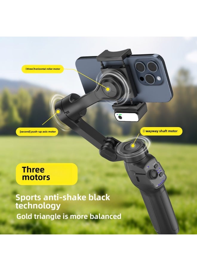Generic - L9Lite Classic Mobile Phone Tripod Head Three-axis Stabilizer Selfie Stick Face Automatic Follow-up Handheld Tripod Head-Color:L9lite Foldable Three-axis Stabilizer - Image 1