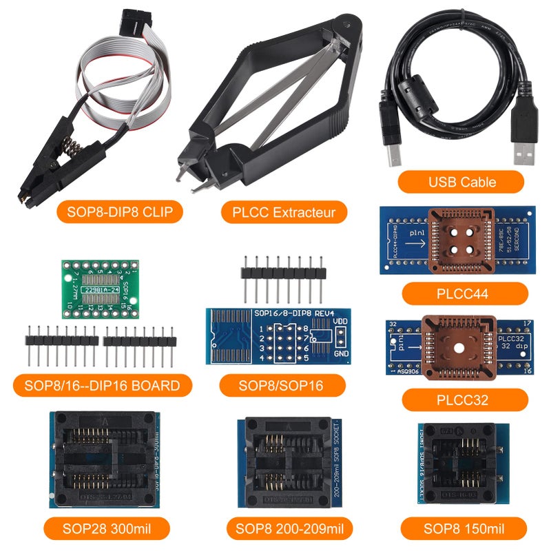 ACEIRMC T48 TL866-3G Programmer Support 31000+ ICS for EPROM/MCU/SPI/Nor/NAND Flash/EMMC/IC Tester/ TL866CS TL866II Plus Replacement with 9 Adapter(T48 Programmer Host+ 9 Adapter) - Image 3