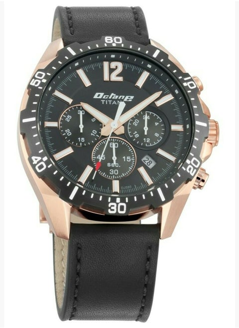 Titan Octane Watch with Black Dial Chronograph Function for Men - 90108KL01