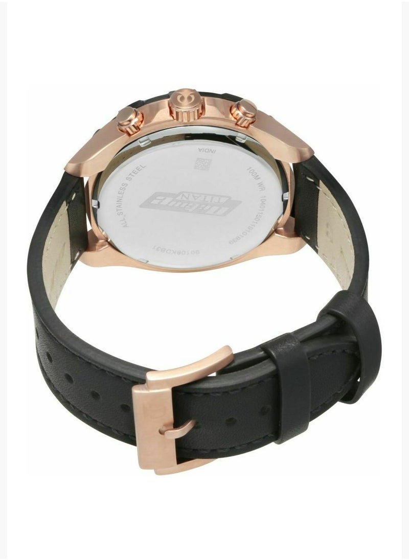 Titan Octane Watch with Black Dial Chronograph Function for Men - 90108KL01