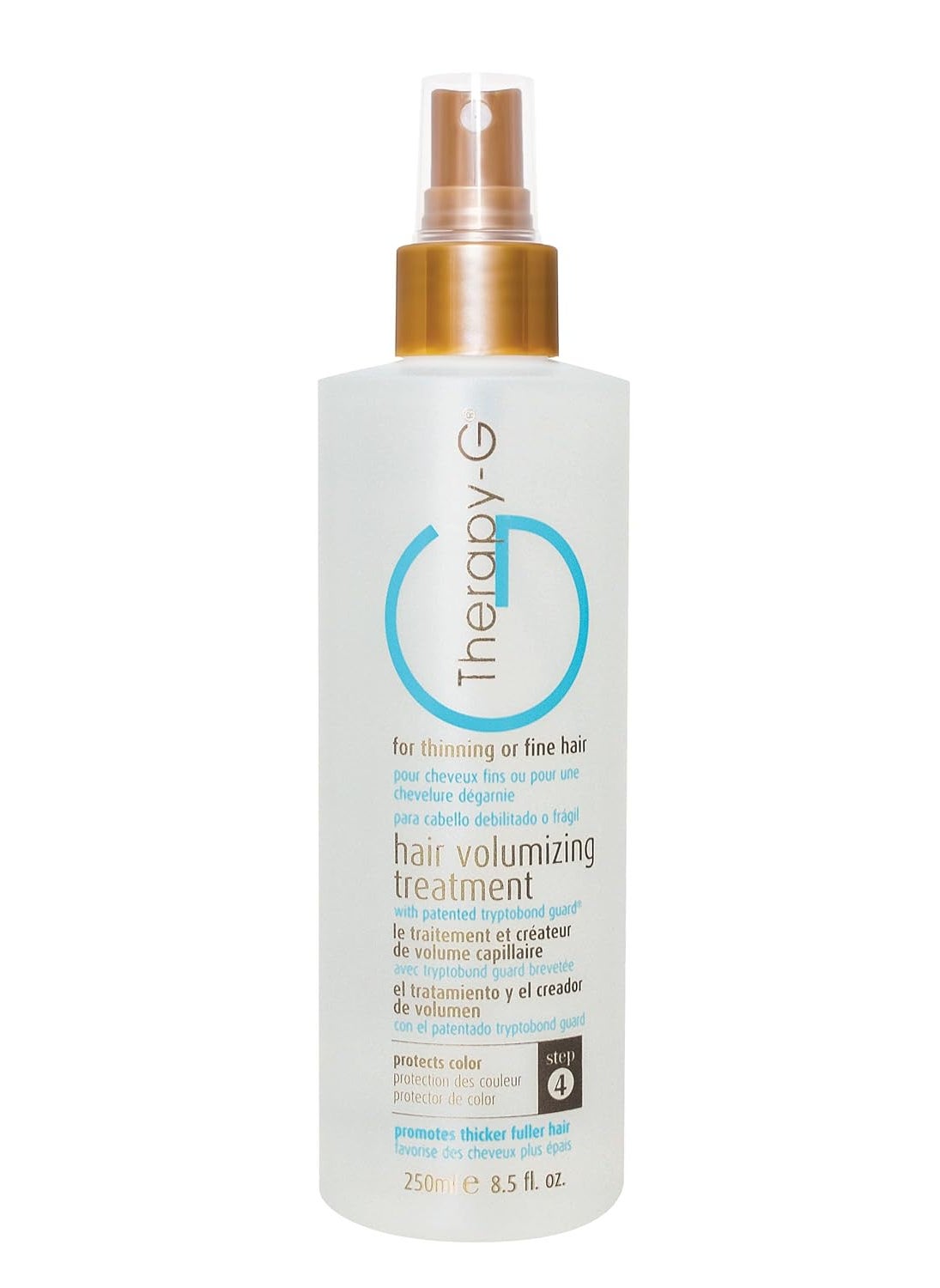 Therapy-G Hair Volumizing Treatment (250ml 8.5 oz) for fine, thinning hair and hair loss. Protects hair color and prevents damage and reduces styling stress. Creates instant body and volume. 