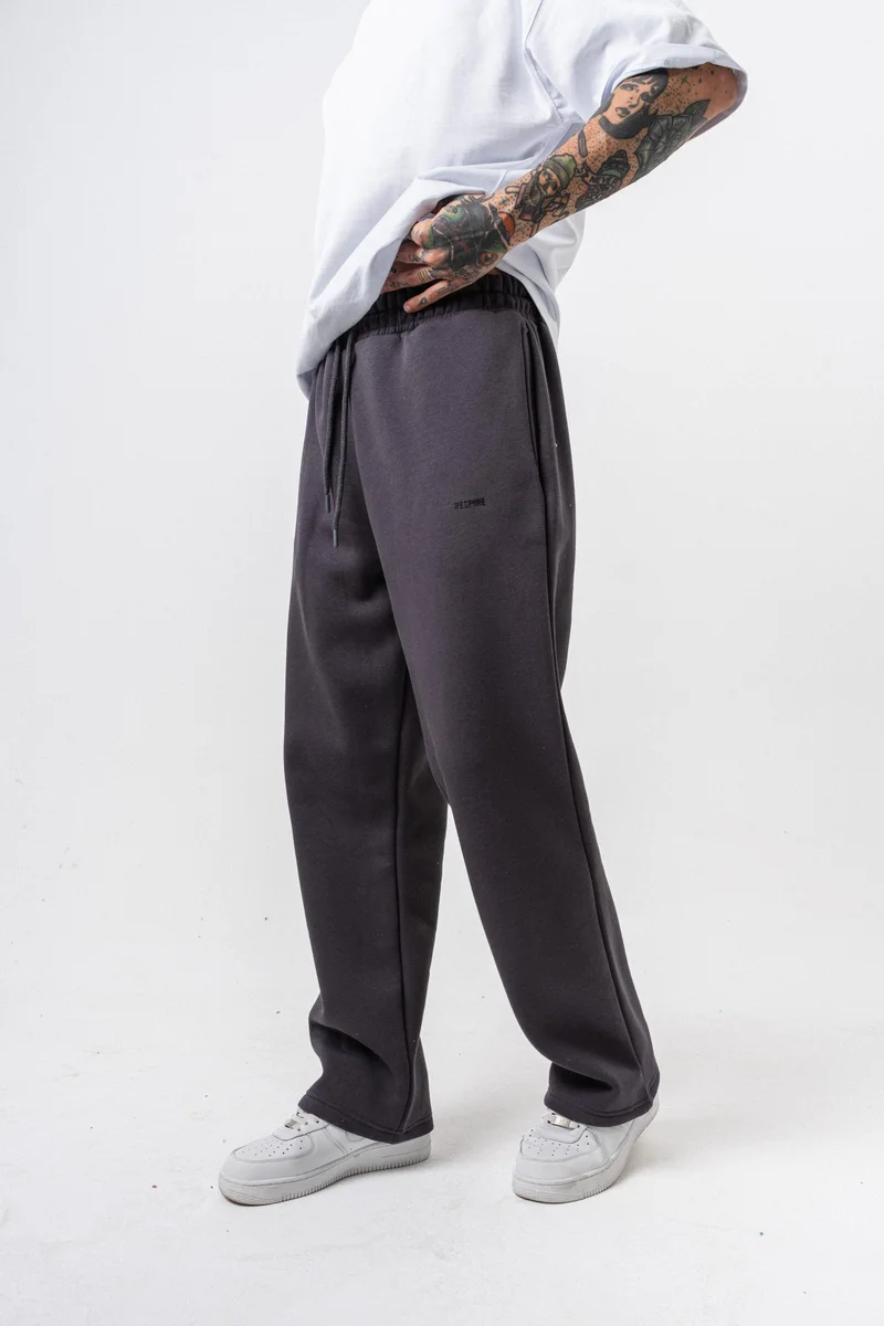RESPIRE Men’s Respire Lettering Detail Basic Baggy Sweatpants Anthracite